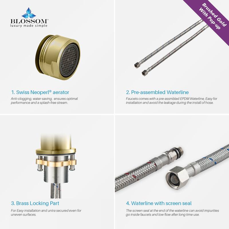 Solid Brass Leed Free Single Handle Bathroom Faucet