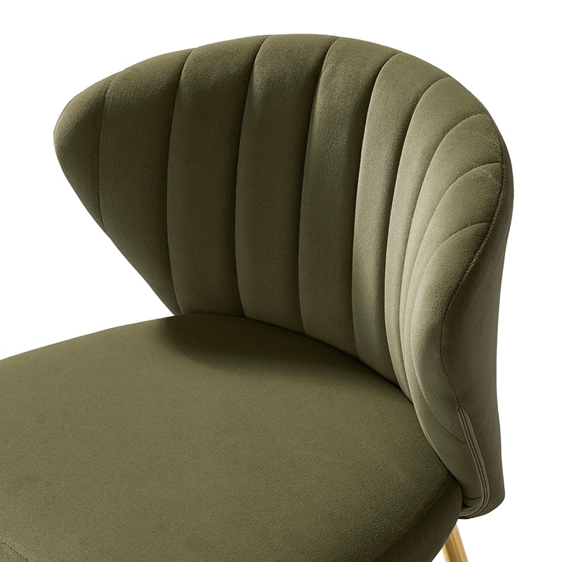 Aruna 20" Modern Velvet Tufted Back Accent Chair with Metal Legs by HULALA HOME