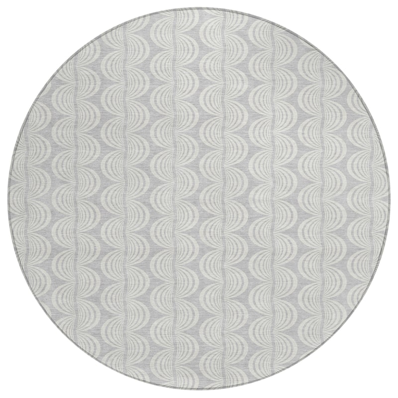 Machine Washable Indoor/ Outdoor Wavy Modern Chantille Rug