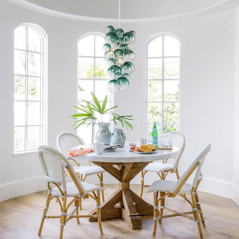 Creative 3-Light Cluster Clear Glass Bubble Chandelier For Dining Room - 15.7 in