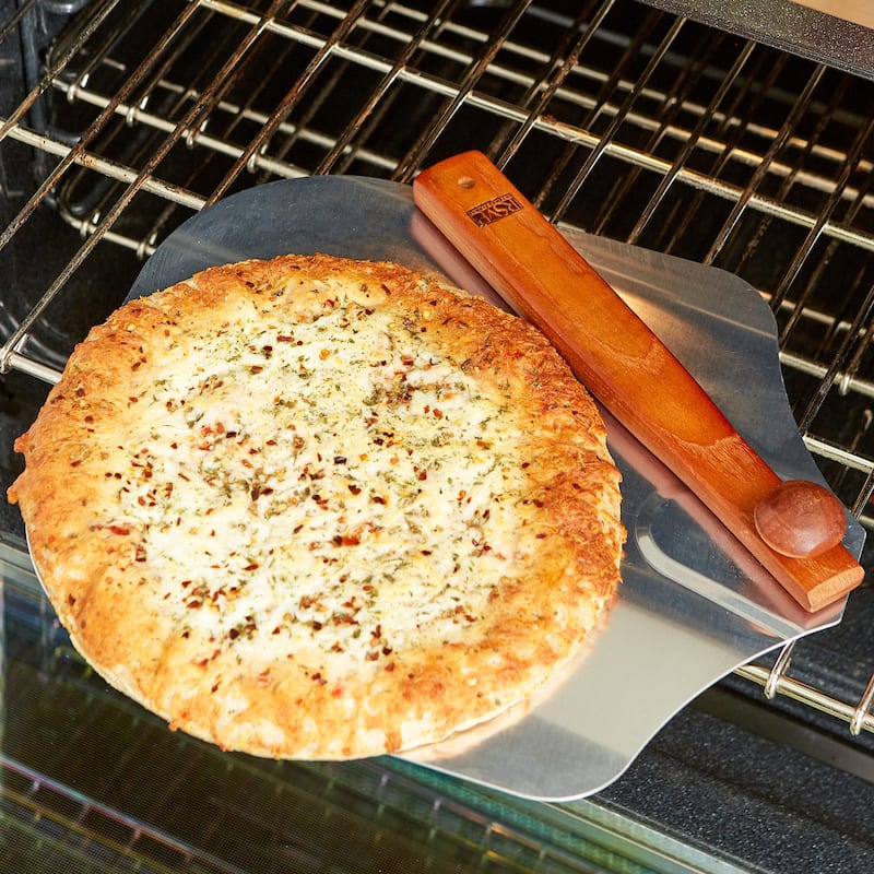 12-Inch Aluminum Oven Spatula - 12" Diameter, Folding Handle