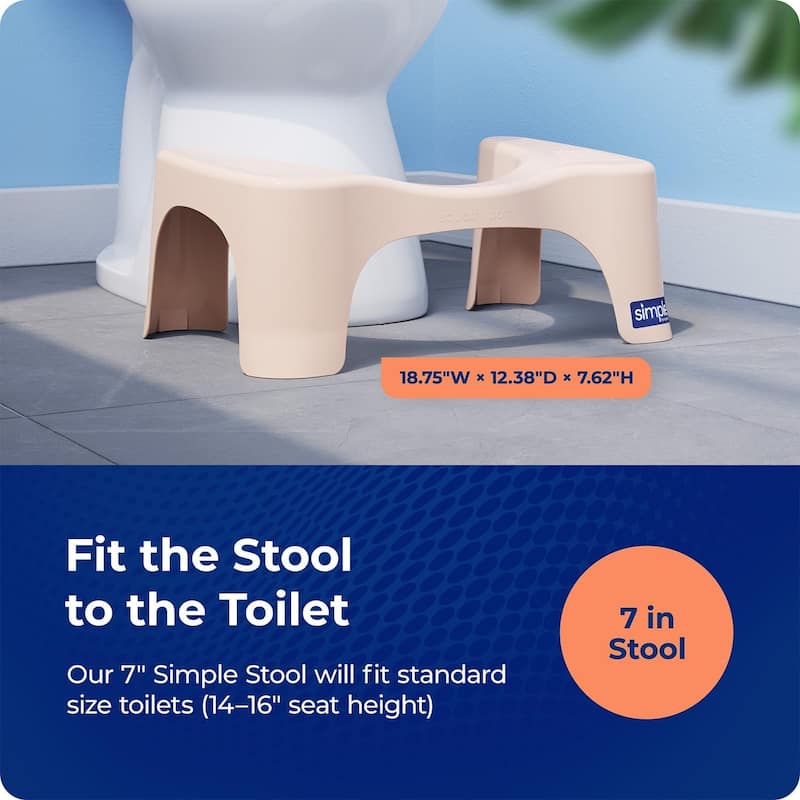 Squatty Potty Simple Bathroom Toilet Stool, Buttercream 7 Inch Ergonomic Stool - Posture-Enhancing Bathroom Footrest