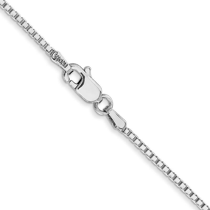 Curata 10k White Gold 1.3mm Solid Box Chain Necklace (Lobster) Options: 16 18 20 24