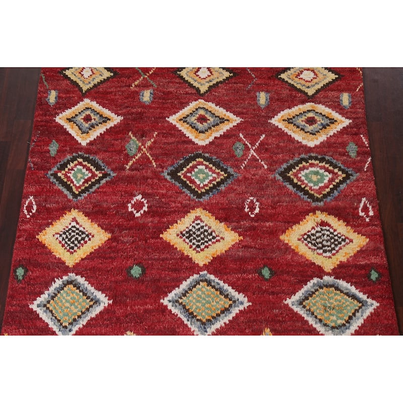 Tribal Moroccan Oriental Wool Area Rug Hand-knotted Home Decor Carpet - 5'8" x 9'8"