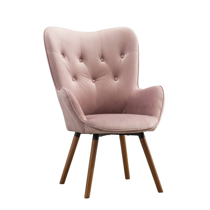Mauve 30" Polyester Button Tufted Accent Chair