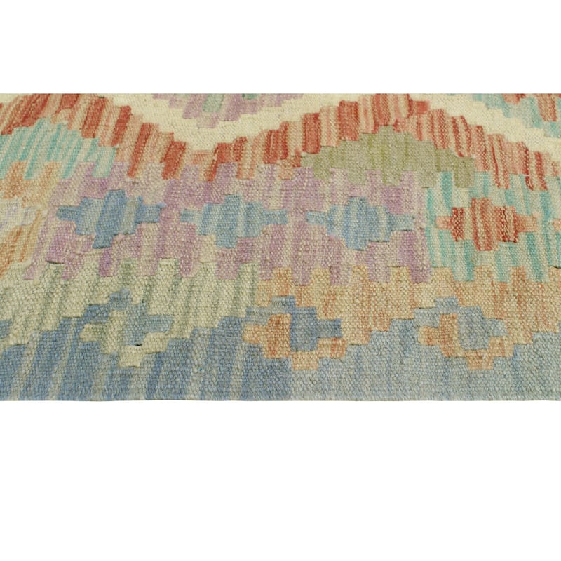 Sun Faded Flatweave Makbule Rust/Grey Runner - 2'8" x 9'11"