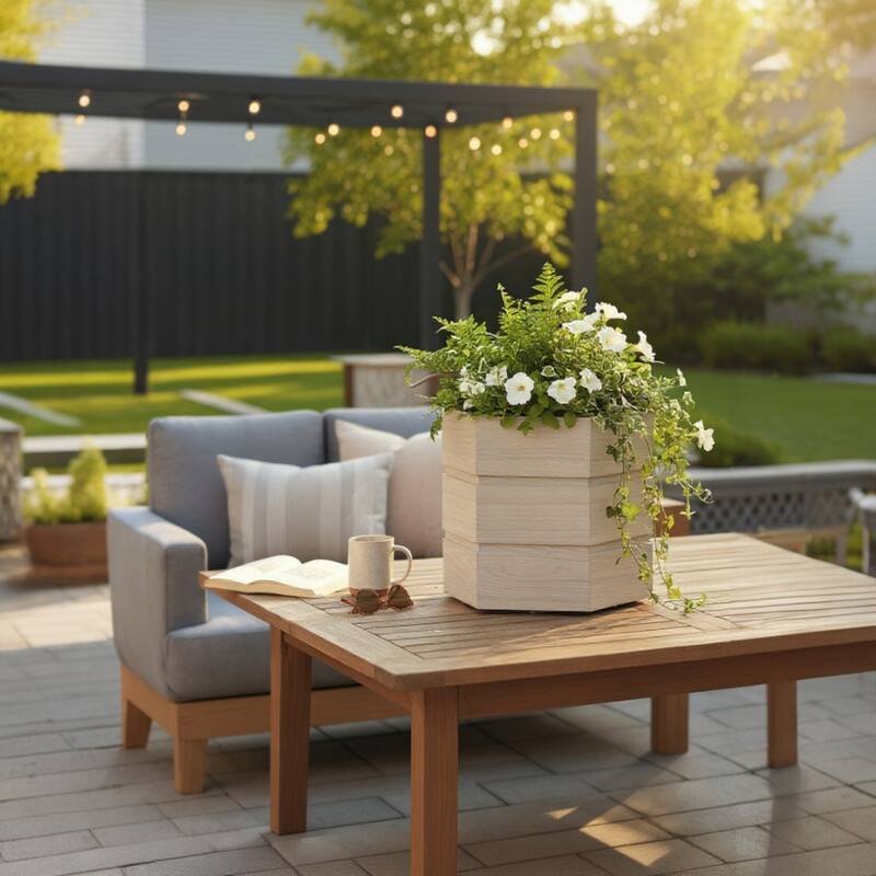 Hexagon Terrace Planter Box Tall