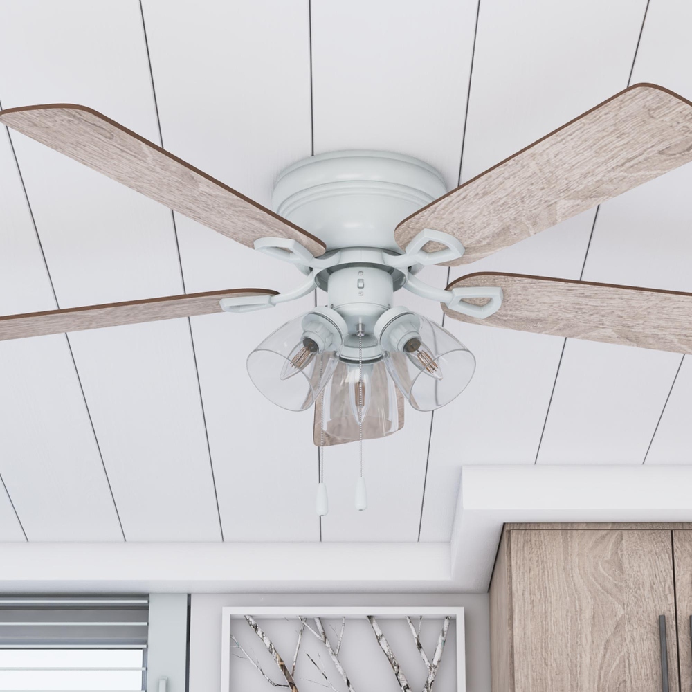 White farmhouse ceiling fan with light deals