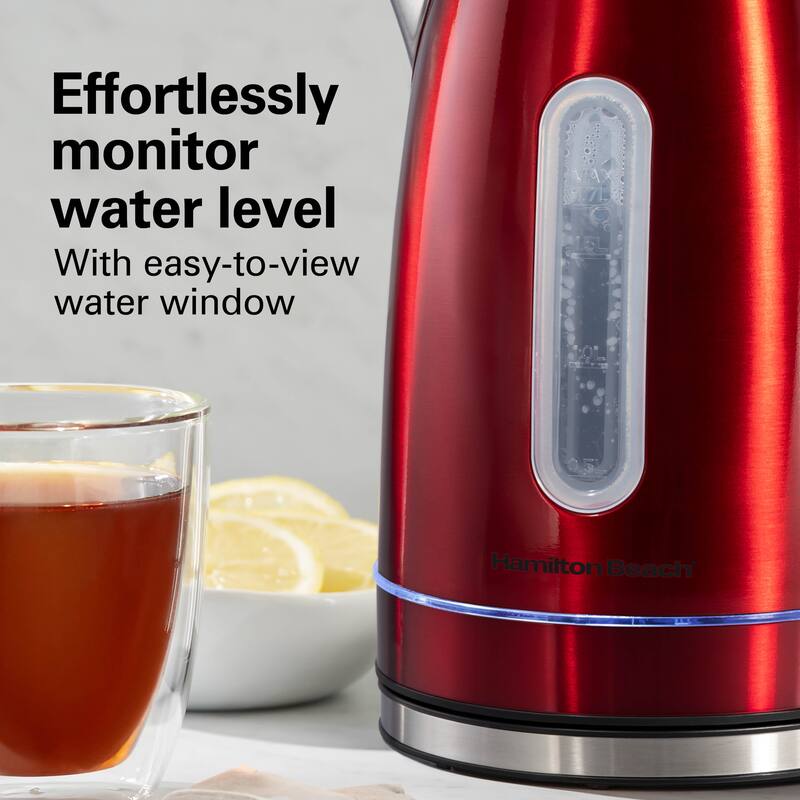 Hamilton Beach Stainless Steel Electric Kettle with LED Light Ring