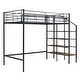 preview thumbnail 5 of 45, Metal Loft Bed with Grid Storage Guardrail and 4-layers Lateral Storage Shelf Ladder - Loft Metal Bed for Bedroom Teens Student