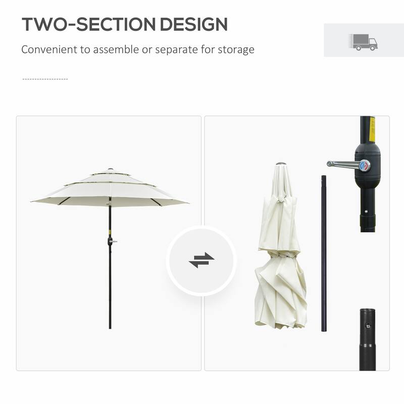 Versatile Outdoor Umbrella with Advanced Features for Ultimate Shade Experience - Beige