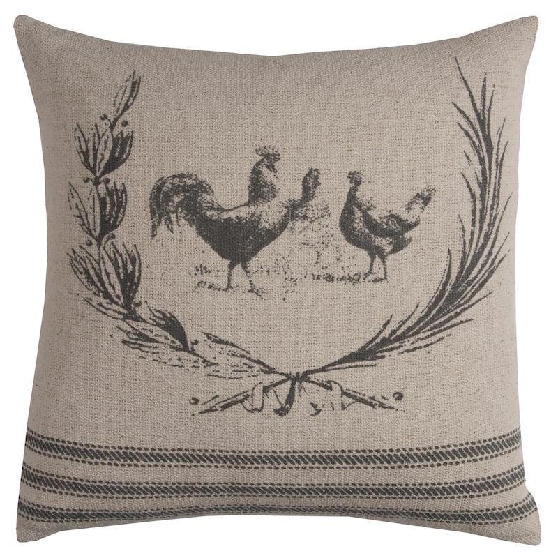 Rizzy Home Whimsical Rooster Throw Pillow Cover