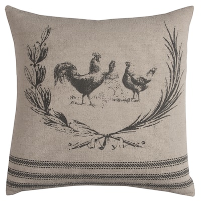 Rizzy Home Whimsical Rooster Throw Pillow Cover