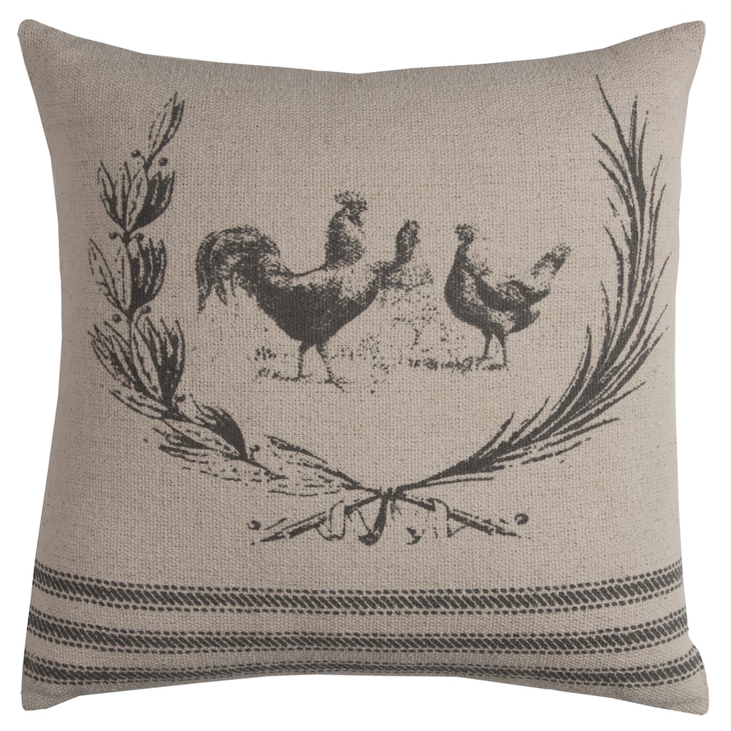 Rizzy Home Whimsical Rooster Throw Pillow Cover