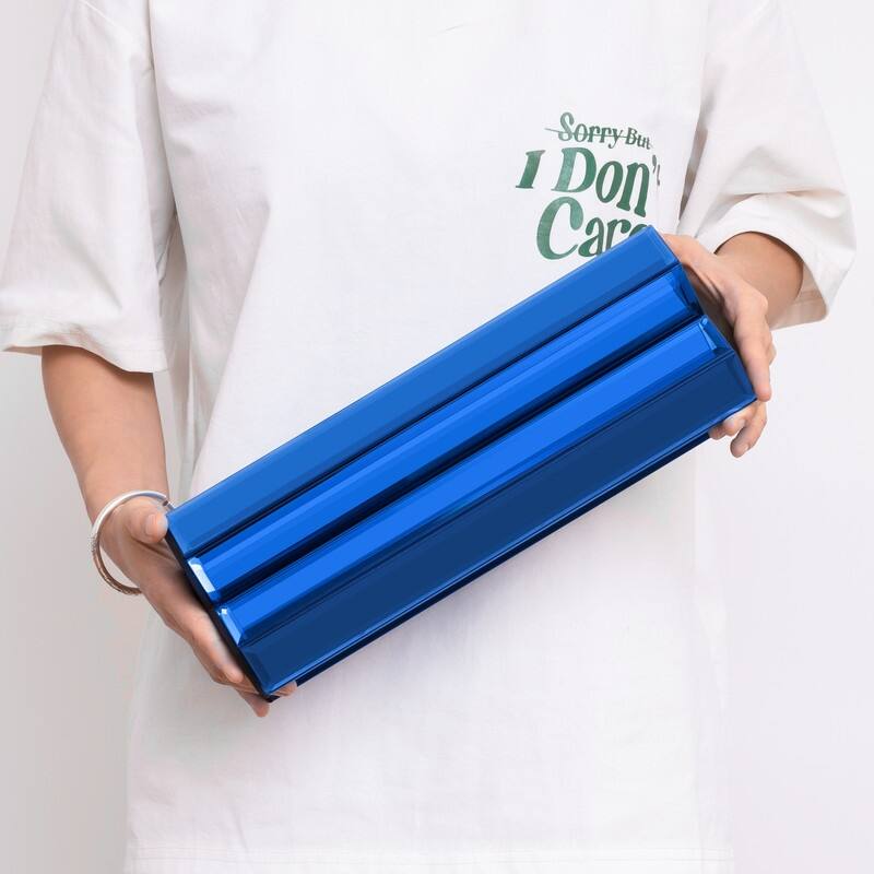 X-Shaped Handmade Mirrored Glass Table Vase