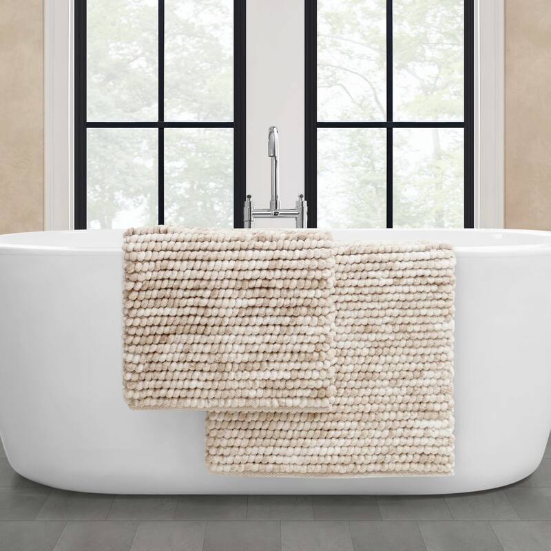 French Connection Space Dye Chunky Chenille Bath Rugs