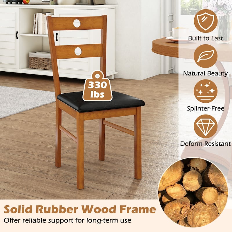 Costway Wood Dining Chairs Set of 2/4 with Rubber Wood Frame, Padded - See Details