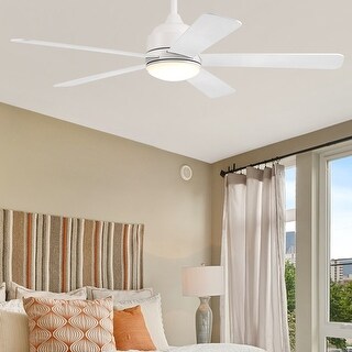 Acantha 52-inch Indoor Smart Ceiling Fan with LED Light Kit and Wall Control, Works with Alexa/Google Home/Siri