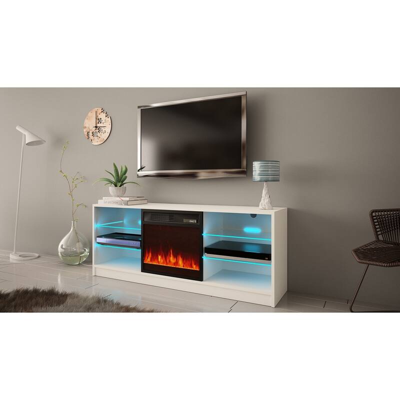 Manhattan Electric Fireplace Modern 58" TV Stand