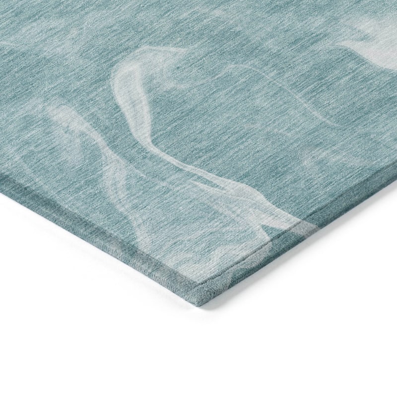 Machine Washable Indoor/ Outdoor Chantille Abstract Motion Rug