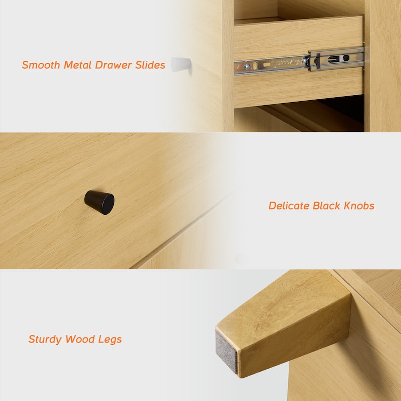 Tall Nightstand with Drawer and Door for Bedroom, 32.4"H