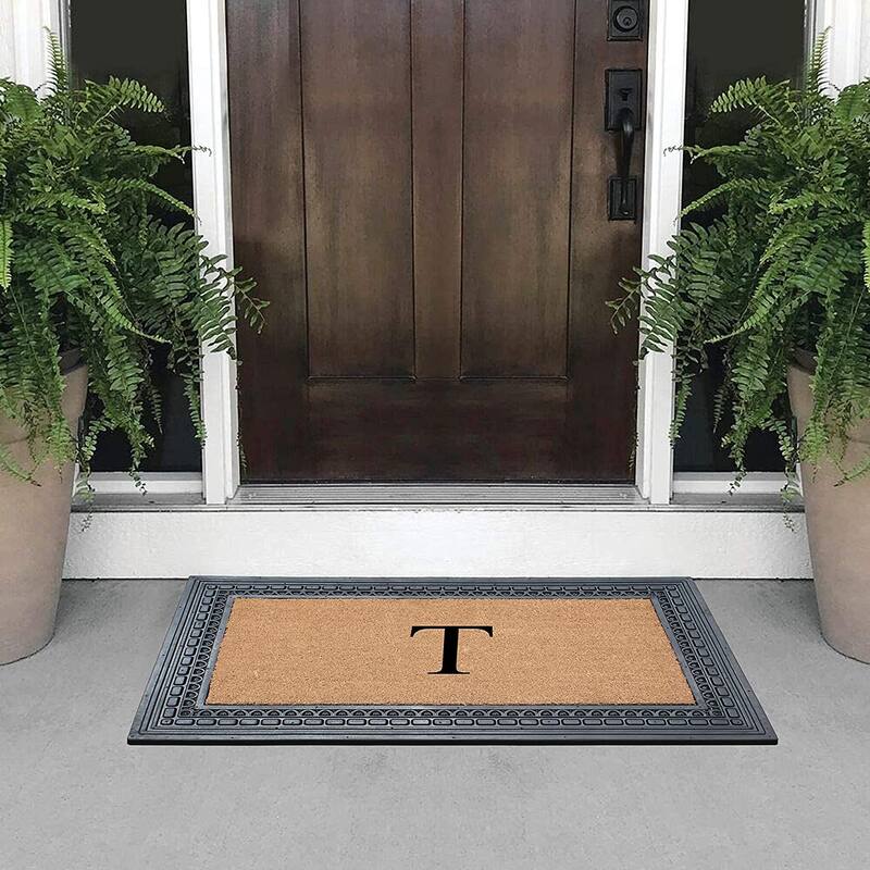 A1HC Rubber and Coir, 24" X 39" Heavy Duty Outdoor Monogrammed Doormat