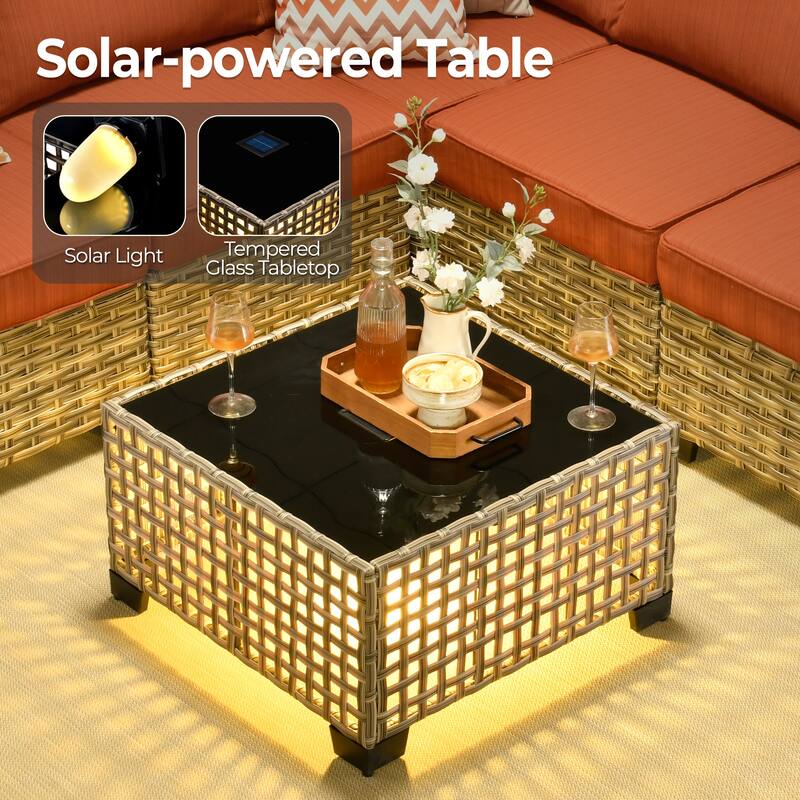 HOOOWOOO 6-piece Patio Furniture Conversation Set with Coffee Table