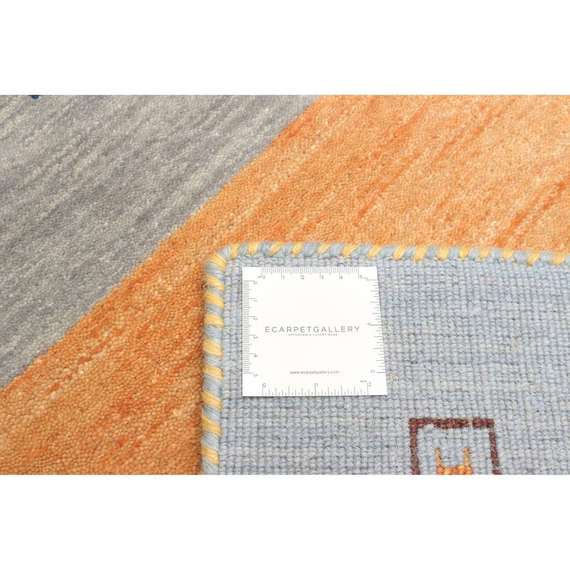 ECARPETGALLERY Hand Loomed Kashkuli Gabbeh Grey Wool Rug - 2'7 x 9'8