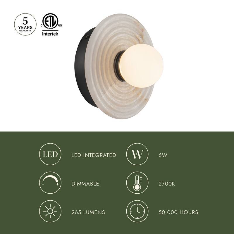 Alora Lighting WV346006 Dahlia 6" Tall LED Bathroom Sconce