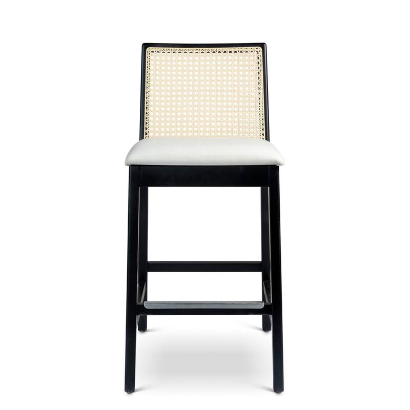 Urbia Nardia Cane Bar Stool - Alabaster, Ebano, Natural