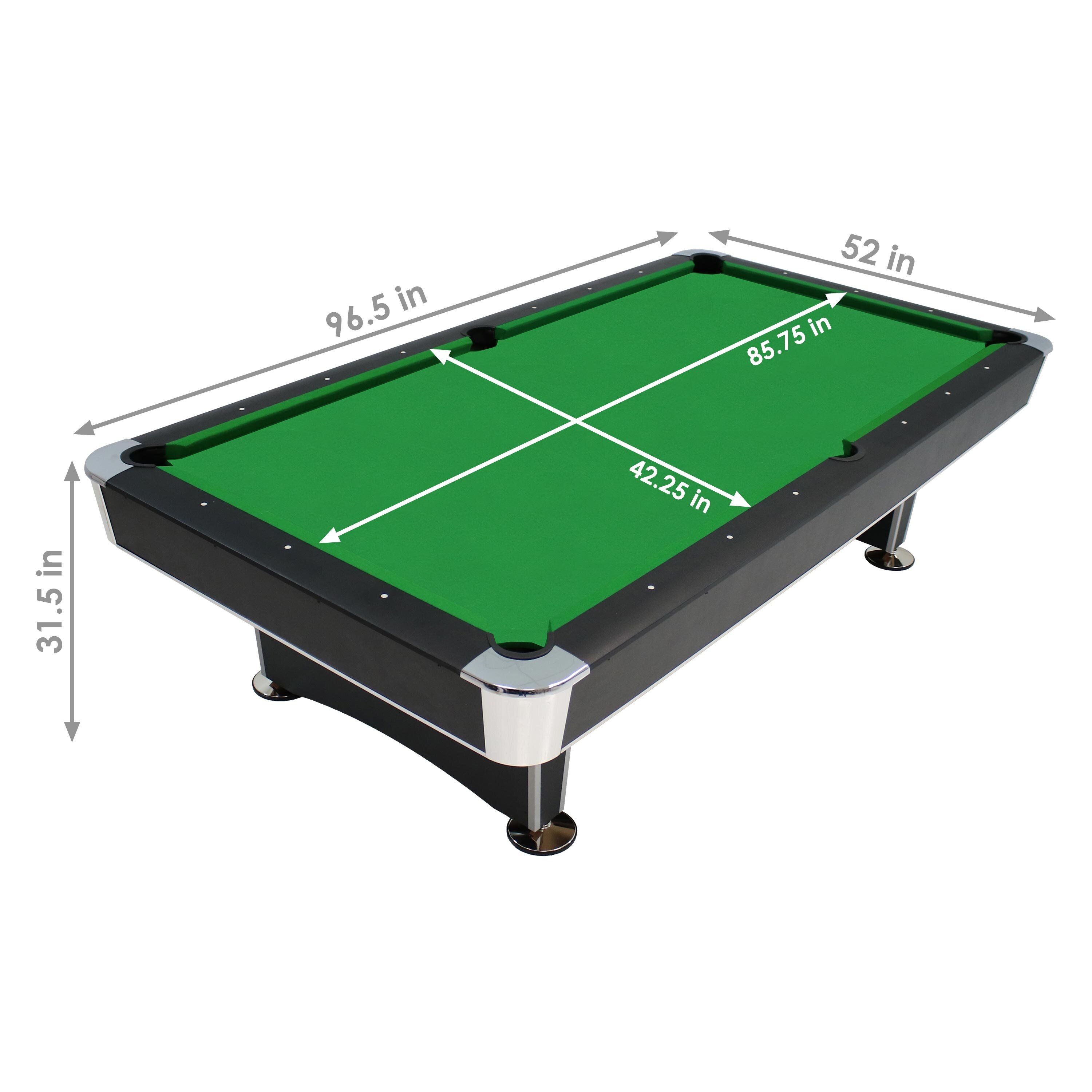 Shop Sunnydaze 8 Foot Pool Table With Accessories Ball Return