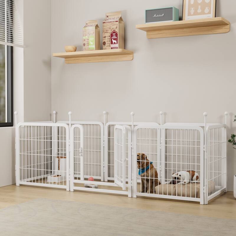 Dog Playpen 8 Panels 24" Height Heavy Duty Dog Fence Puppy Pen for Large Medium Small Dogs Foldable Pet Exercise Pen