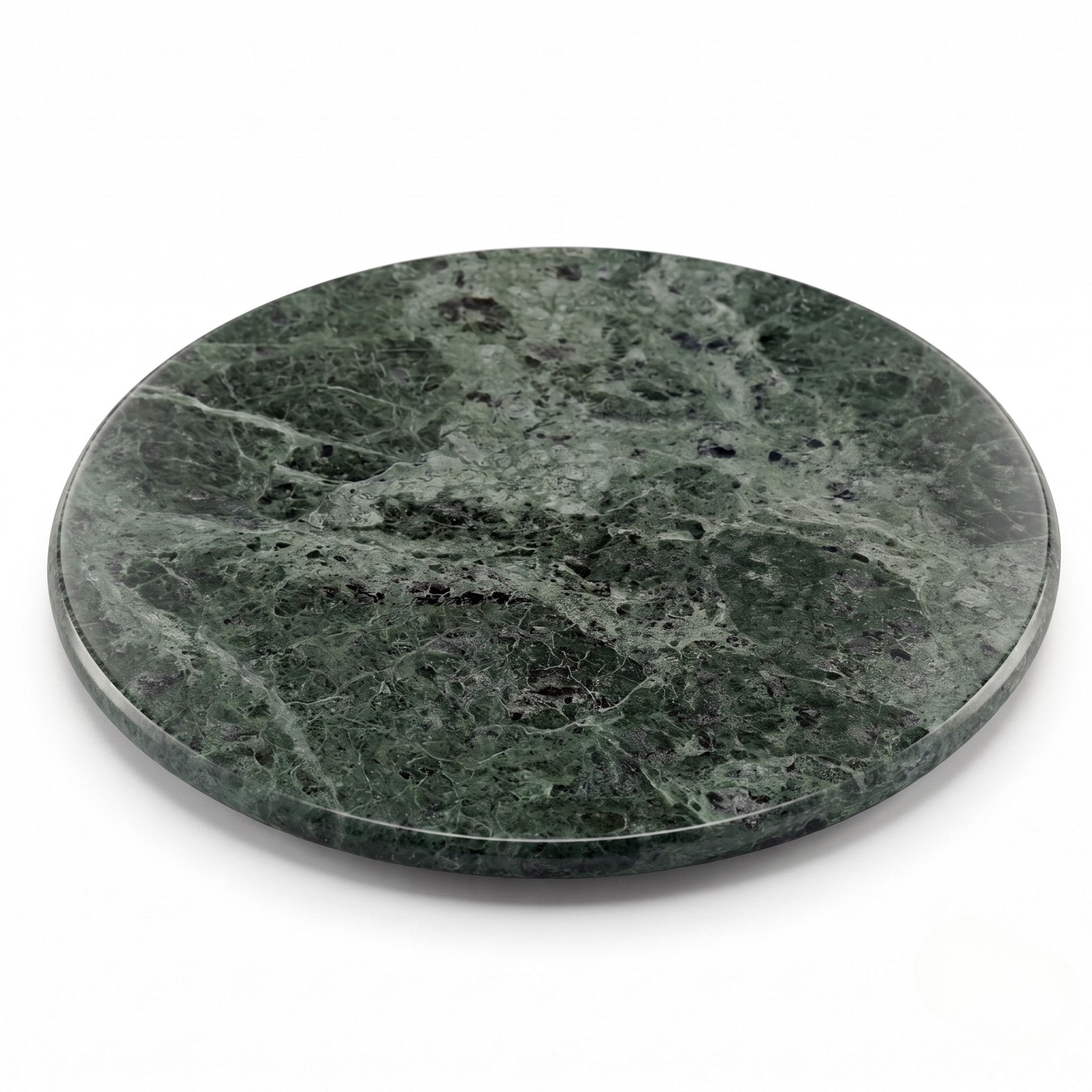 Creative Home 12-Inch Green Marble Lazy Susan Rotating Serving Board