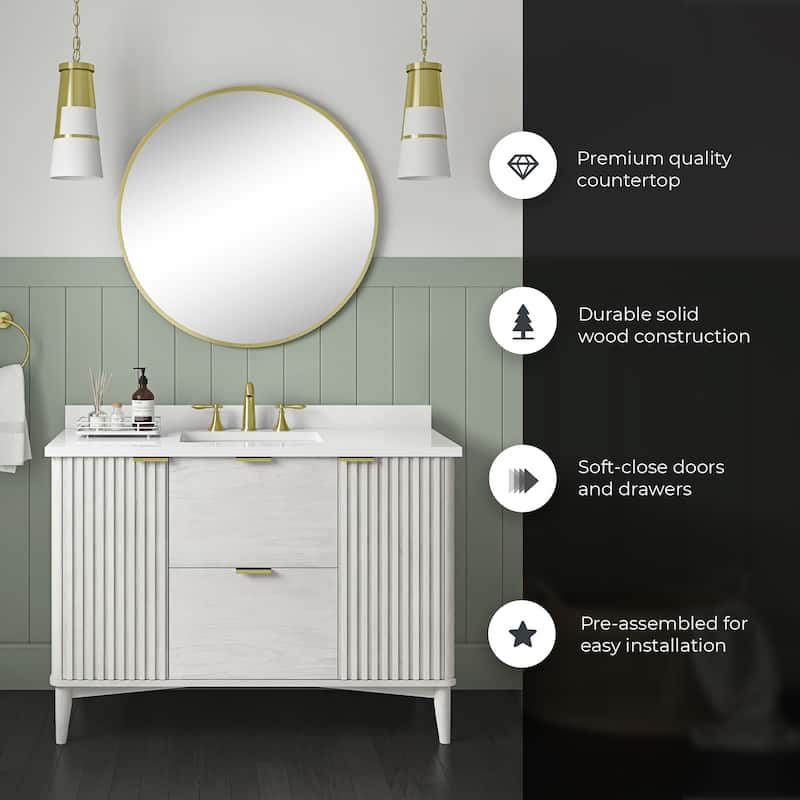 Gabi Bathroom Vanity with White Engineered Stone Top