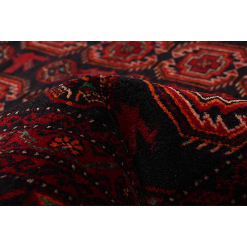 ECARPETGALLERY Hand-knotted Royal Baluch Black, Red Wool Rug - 3'8 x 6'6