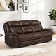 preview thumbnail 9 of 82, Spruce & Spring Genuine Leather Power Reclining Sofa with Optional Console & Flip-Down Table 3PC - Dark Brown