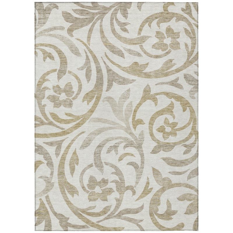 HomeRoots Floral Transitional Rectangle Outdoor Rug
