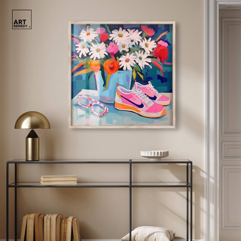 Whimsical Sneakers Flower Vase Shadowbox by Art Remedy