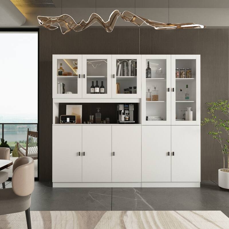 Timechee Combined Bookcase Kitchen Cabinet Media Cabinet Pantry