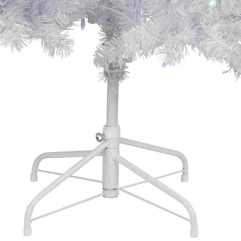 7.5' White Winston Pine Artificial Christmas Tree - Multi LED Lights - 7.5 Foot