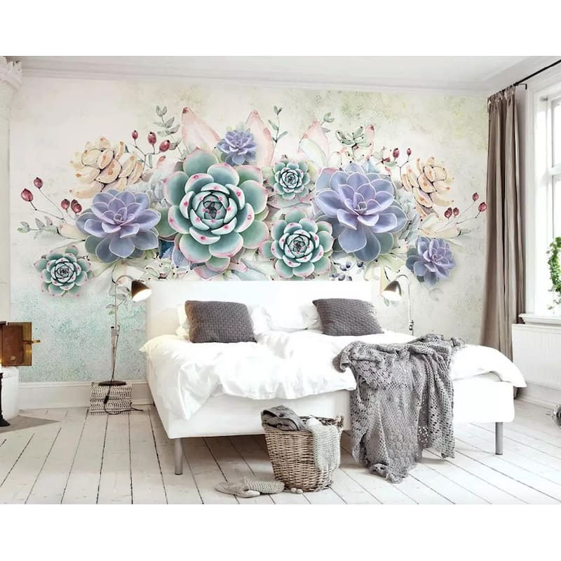 GK Wall Design 3D Vintage Soft Flower Classical Wallpaper