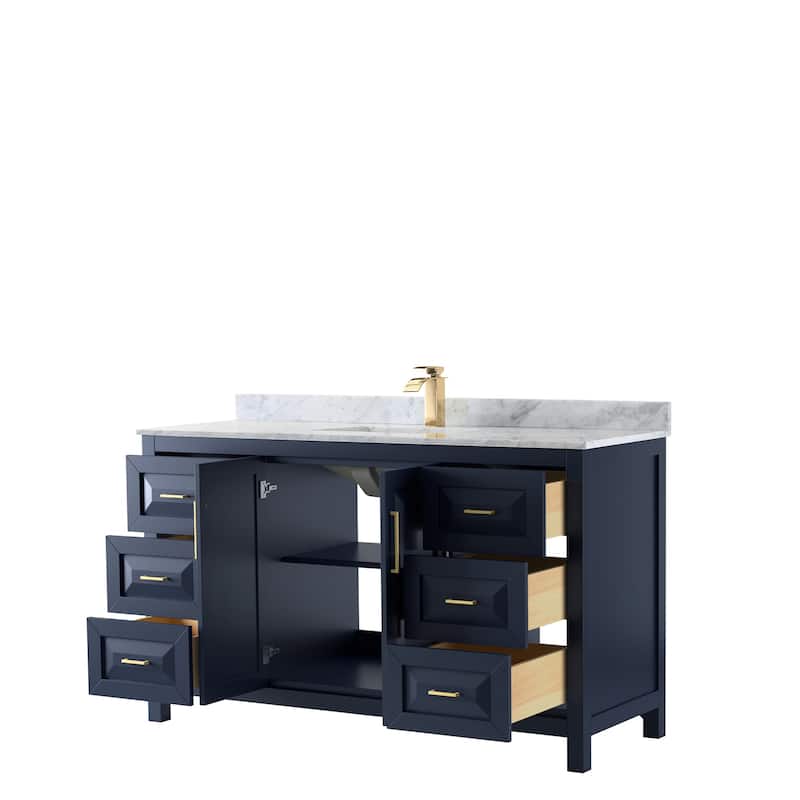 Daria 60-inch Single Vanity, Marble Top, No Mirror