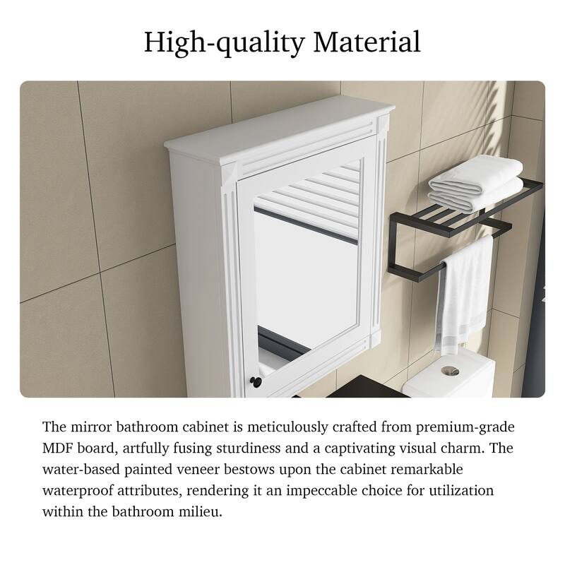 24'' x 27'' Wall Mounted Medicine Cabinet with Height Adjustable Shelf