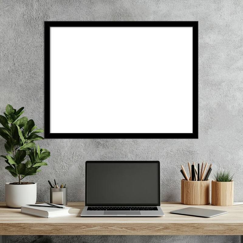 Amanti Art Jet Black Framed Dry Erase Magnetic Board
