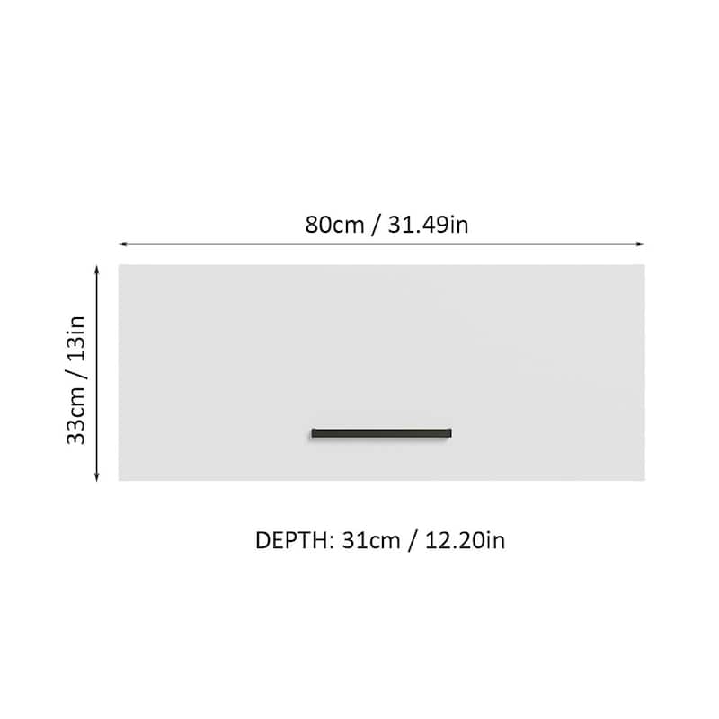 Madesa Slim Garage and Utility Room Wall Storage Cabinet with Horizontal Door and Shelves 31 Inc Unit - White