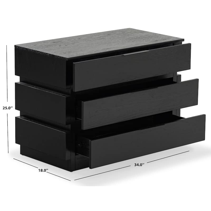 SAFAVIEH Couture Titus 3 Drawer Stacked Chest