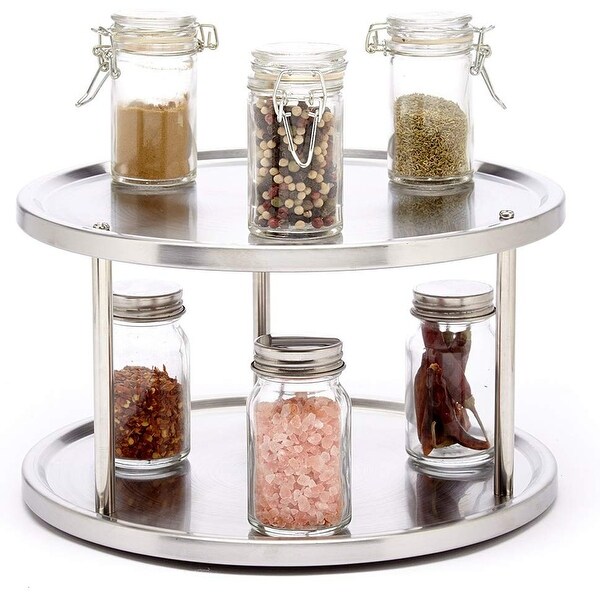 Two tier hot sale spice rack turntable