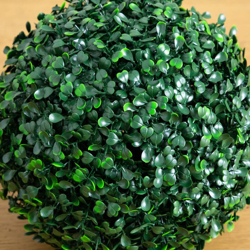 10-in UV Resistant Artificial Boxwood Ball (Indoor/Outdoor) - Set of 4 - Green