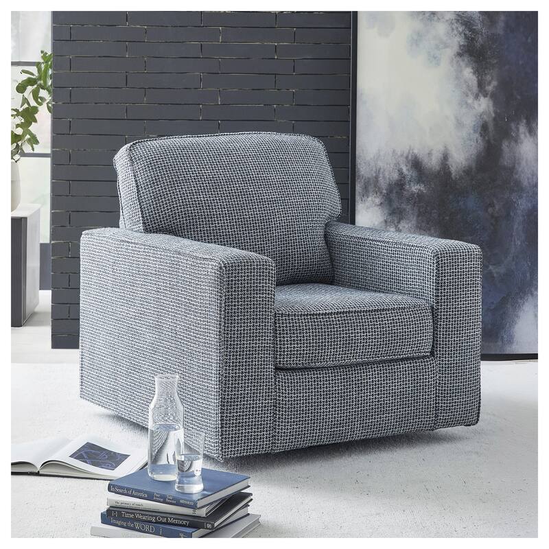 Signature Design by Ashley Olwenburg Swivel Accent Chair - 38" W x 38" D x 37" H - Denim