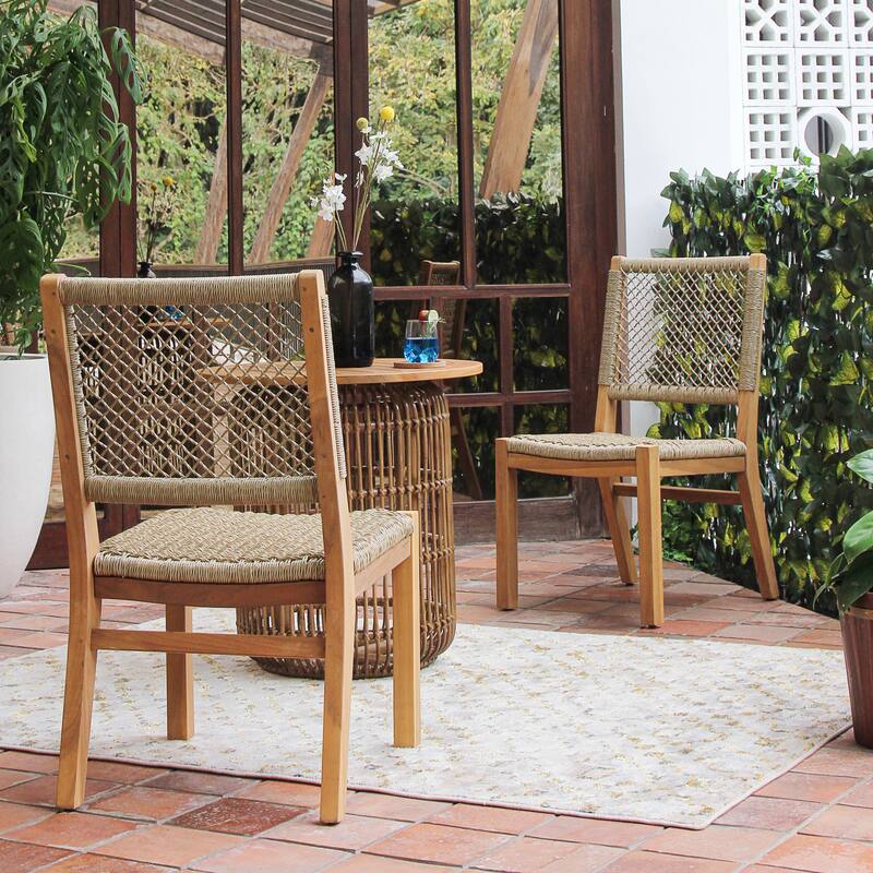 Cambridge Casual Belmont 2-Piece Teak Outdoor Dining Chair